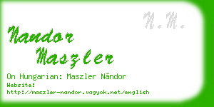 nandor maszler business card